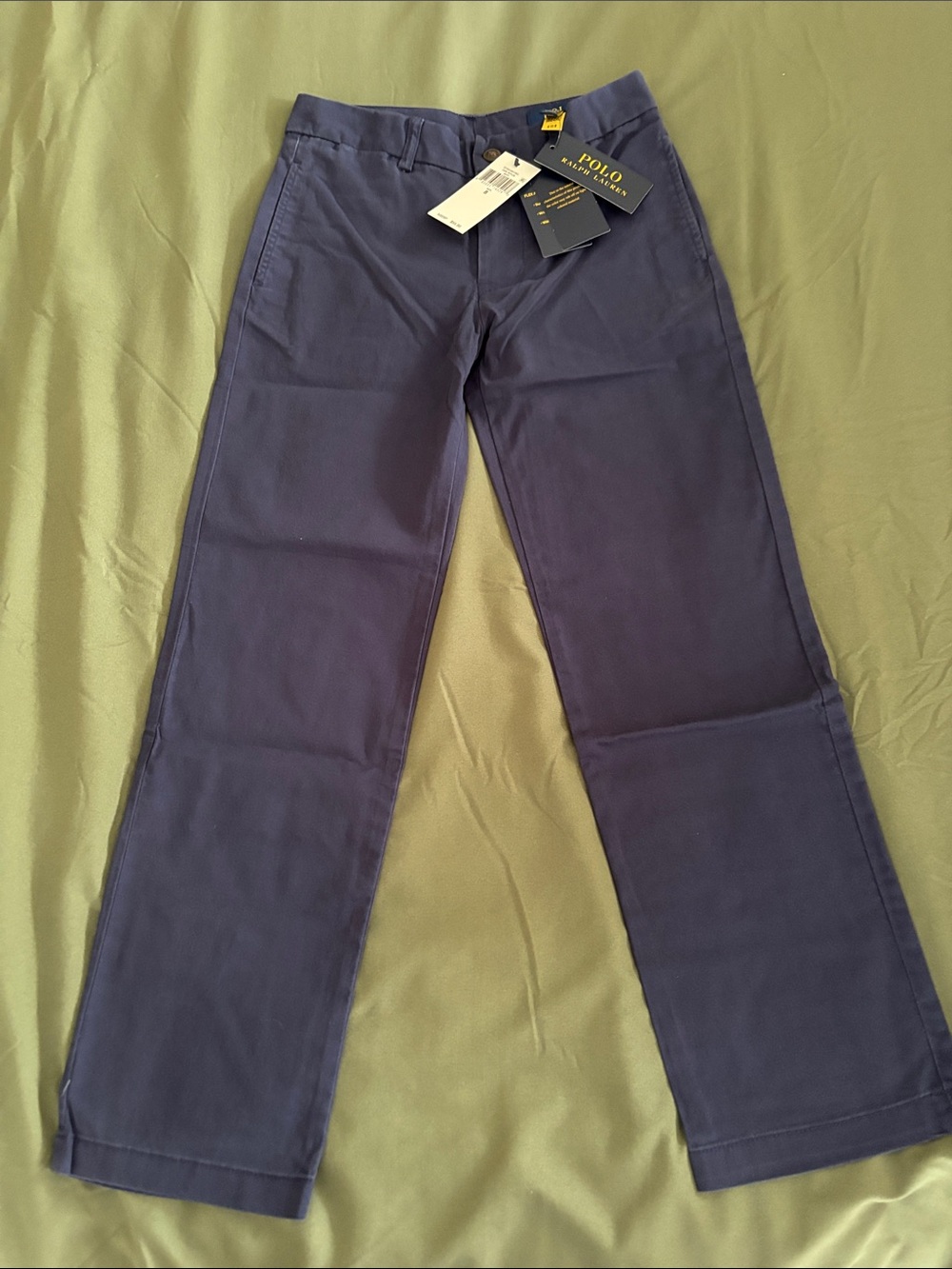 Ralph Lauren Navy Polo Chino Pants with Branded Tags - boys.